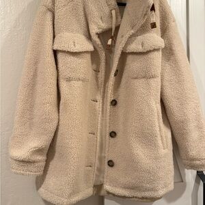 Koolaburra Cream Teddy Sherpa Button Jacket